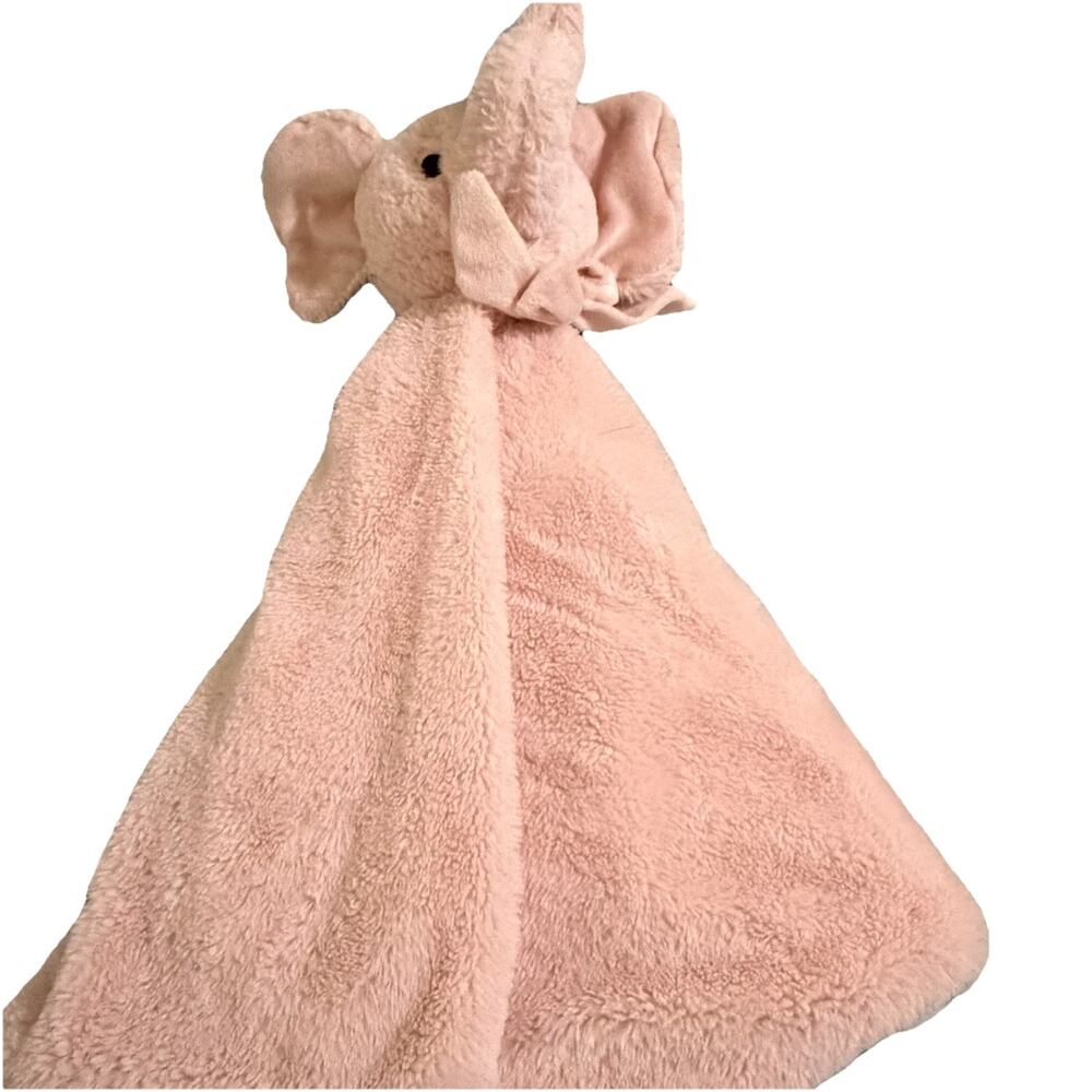 Mon Lapin Pink Plush Elephant Lovey Security Baby Blanket L 29” Monogram “A”